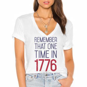 Fourth Of July Remember 1776 Funny 743 Shirt Women's Jersey Short Sleeve Deep V-Neck Tshirt | Favorety CA