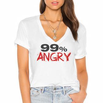 Funny 99 Angry Classic Tshirt V2 Women's Jersey Short Sleeve Deep V-Neck Tshirt | Favorety CA