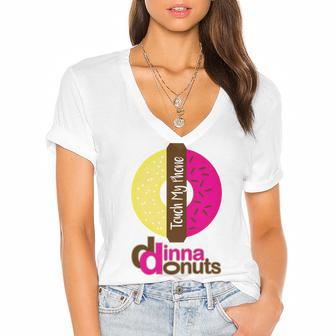 Funny Donut Donut Lover Women's Jersey Short Sleeve Deep V-Neck Tshirt | Favorety AU