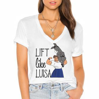 Funny Lift Like Luisa Womens Mens Raglan Baseball Tee Women's Jersey Short Sleeve Deep V-Neck Tshirt | Mazezy