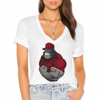 Gorilla Muscle Women's Jersey Short Sleeve Deep V-Neck Tshirt | Favorety CA