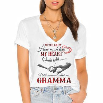 Gramma Grandma Gift Until Someone Called Me Gramma Women's Jersey Short Sleeve Deep V-Neck Tshirt - Seseable