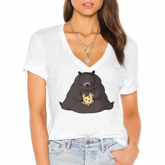 Hank The Tank Bear Vintage Distressed Save Hank The Tank 431 Trending Shirt Women's Jersey Short Sleeve Deep V-Neck Tshirt | Favorety