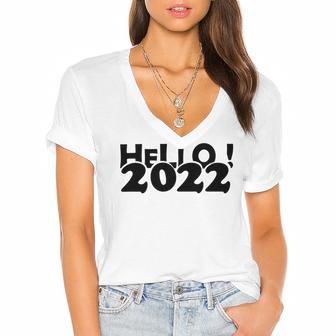 Hello V3 Women's Jersey Short Sleeve Deep V-Neck Tshirt | Favorety AU