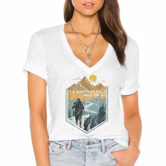 Hiking With My Puppy Good Day So Wave Women's Jersey Short Sleeve Deep V-Neck Tshirt | Favorety CA