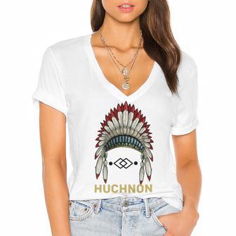 Huchnon Native American Tribe V5 Women's Jersey Short Sleeve Deep V-Neck Tshirt | Favorety CA