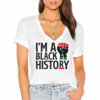 Im A Black History Juneteenth African American Women's Jersey Short Sleeve Deep V-Neck Tshirt | Favorety CA