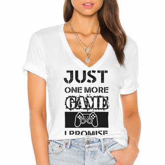 Just One More Game I Promise Women's Jersey Short Sleeve Deep V-Neck Tshirt | Favorety AU