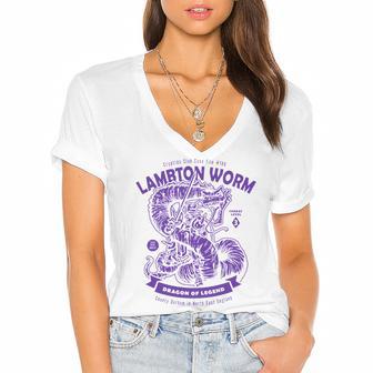 Lambton Worm 183 Trending Shirt Women's Jersey Short Sleeve Deep V-Neck Tshirt | Favorety