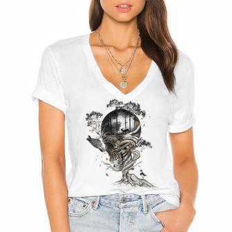 Lost Translation Women's Jersey Short Sleeve Deep V-Neck Tshirt | Favorety CA