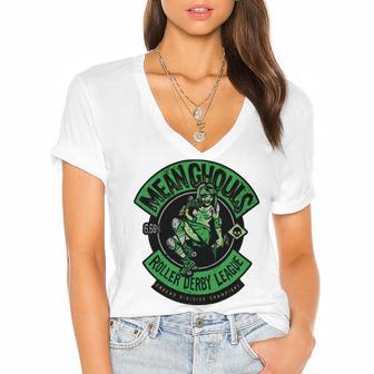 Mean Ghouls 203 Trending Shirt Women's Jersey Short Sleeve Deep V-Neck Tshirt | Favorety UK