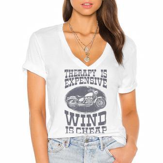 Motorcycle Saying Funny Biker 477 Shirt Women's Jersey Short Sleeve Deep V-Neck Tshirt | Favorety