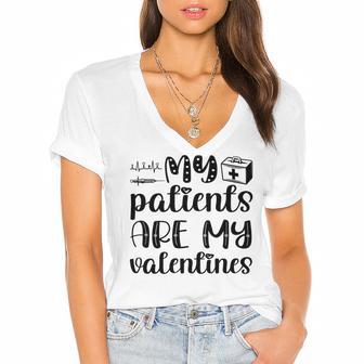 My Patients Are My Valentines 141 Trending Shirt Women's Jersey Short Sleeve Deep V-Neck Tshirt | Favorety DE