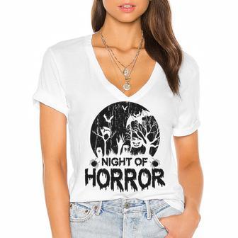 Night Of Horror 146 Shirt Women's Jersey Short Sleeve Deep V-Neck Tshirt | Favorety DE