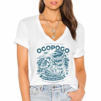 Ogopogo - Cryptids Club Case File 298 191 Trending Shirt Women's Jersey Short Sleeve Deep V-Neck Tshirt | Favorety AU