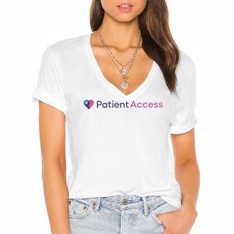 Patient Access Women's Jersey Short Sleeve Deep V-Neck Tshirt | Favorety DE