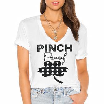 Pinch Proof St Patricks Women's Jersey Short Sleeve Deep V-Neck Tshirt | Favorety DE