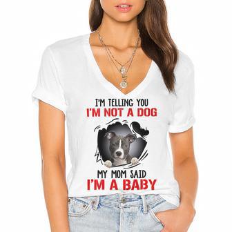 Pitbull Im Telling You Im Not A Dog 789 Shirt Women's Jersey Short Sleeve Deep V-Neck Tshirt | Favorety UK