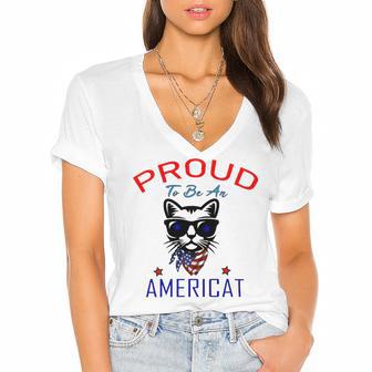 Proud To Be An Americat 808 Shirt Women's Jersey Short Sleeve Deep V-Neck Tshirt | Favorety CA