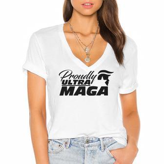 Proudly Ultra Maga Decallets Go Brandontrump Was Rightmandate Freedom Sticker Women's Jersey Short Sleeve Deep V-Neck Tshirt | Favorety AU