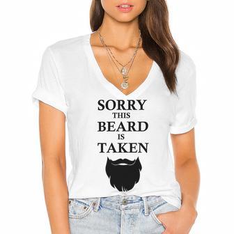 Sorry This Beard Is Taken 316 Shirt Women's Jersey Short Sleeve Deep V-Neck Tshirt | Favorety DE