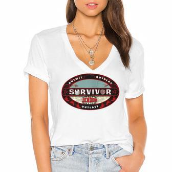 Survivor Women's Jersey Short Sleeve Deep V-Neck Tshirt | Favorety DE