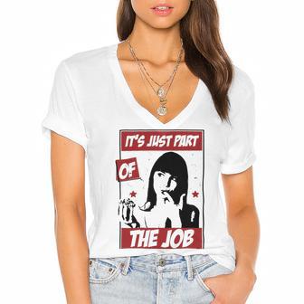 Tasting The Food Is Just Part Of The Job Relaxed Fit 24 Trending Shirt Women's Jersey Short Sleeve Deep V-Neck Tshirt | Favorety DE