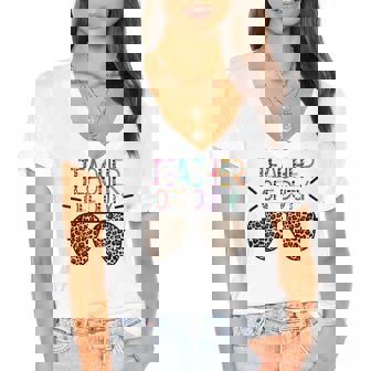 Teacher Off Duty Teacher Mode Off Summer Last Day Of School Women's Jersey Short Sleeve Deep V-Neck Tshirt | Mazezy