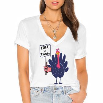 Tofu Is Tasty Women's Jersey Short Sleeve Deep V-Neck Tshirt | Favorety UK