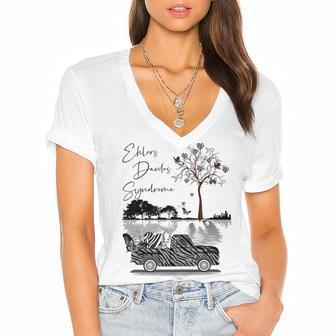 Truck-Ehlers Danlos Syndrome Women's Jersey Short Sleeve Deep V-Neck Tshirt | Favorety DE