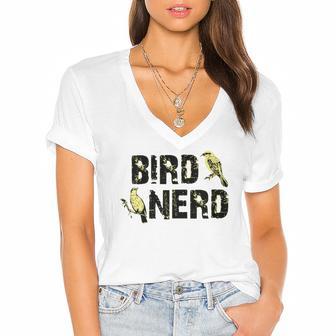 Twitcher Funny - Bird Nerd 195 Shirt Women's Jersey Short Sleeve Deep V-Neck Tshirt | Favorety UK