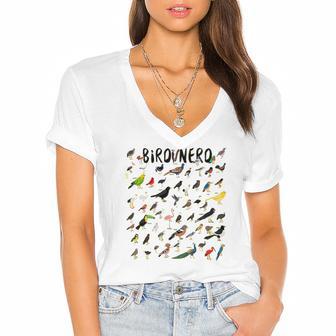 Twitcher Funny - Bird Nerd Long 197 Shirt Women's Jersey Short Sleeve Deep V-Neck Tshirt | Favorety