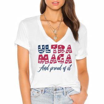 Ultra Maga And Proud Of It A Ultra Maga And Proud Of It V5 Women's Jersey Short Sleeve Deep V-Neck Tshirt | Favorety