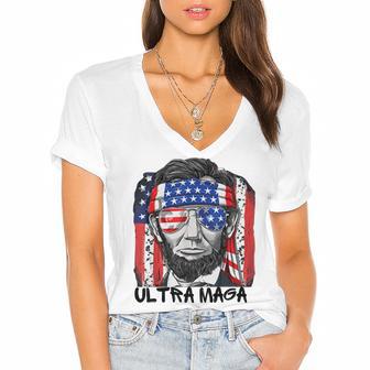 Ultra Maga And Proud Of It Essential Tshirt Women's Jersey Short Sleeve Deep V-Neck Tshirt | Favorety