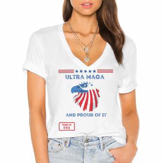 Ultra Maga And Proud Of It V12 Women's Jersey Short Sleeve Deep V-Neck Tshirt | Favorety