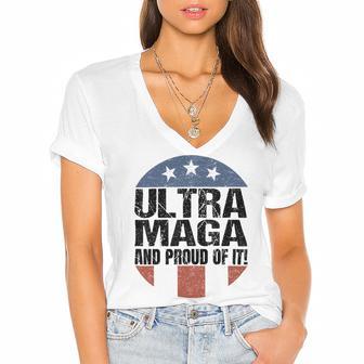 Ultra Maga And Proud Of It V19 Women's Jersey Short Sleeve Deep V-Neck Tshirt | Favorety