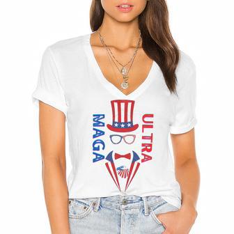 Ultra Maga And Proud Of It V20 Women's Jersey Short Sleeve Deep V-Neck Tshirt | Favorety CA