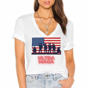 Ultra Maga And Proud Of It V21 Women's Jersey Short Sleeve Deep V-Neck Tshirt | Favorety