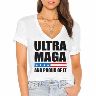 Ultra Maga And Proud Of It V22 Women's Jersey Short Sleeve Deep V-Neck Tshirt | Favorety DE