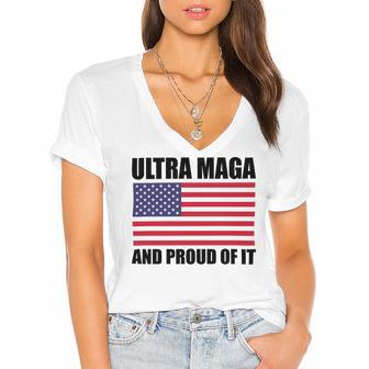 Ultra Maga And Proud Of It V23 Women's Jersey Short Sleeve Deep V-Neck Tshirt | Favorety DE