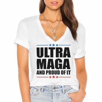 Ultra Maga And Proud Of It V25 Women's Jersey Short Sleeve Deep V-Neck Tshirt | Favorety DE