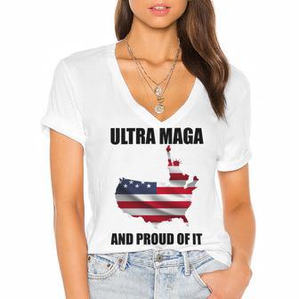 Ultra Maga And Proud Of It V3 Women's Jersey Short Sleeve Deep V-Neck Tshirt | Favorety CA