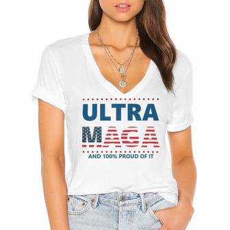 Ultra Maga And Proud Of It V5 Women's Jersey Short Sleeve Deep V-Neck Tshirt | Favorety UK