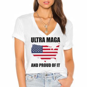 Ultra Maga And Proud Of It V6 Women's Jersey Short Sleeve Deep V-Neck Tshirt | Favorety AU