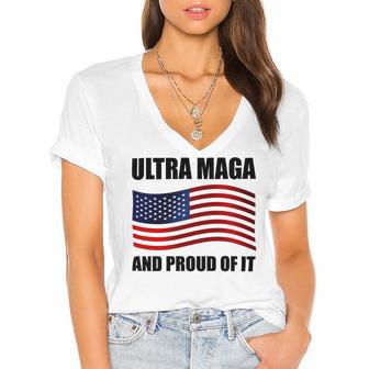 Ultra Maga And Proud Of It V7 Women's Jersey Short Sleeve Deep V-Neck Tshirt | Favorety