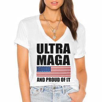 Ultra Maga And Proud Of It V9 Women's Jersey Short Sleeve Deep V-Neck Tshirt | Favorety DE