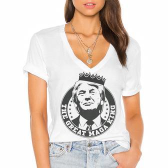 Ultra Maga Proud V18 Women's Jersey Short Sleeve Deep V-Neck Tshirt | Favorety UK