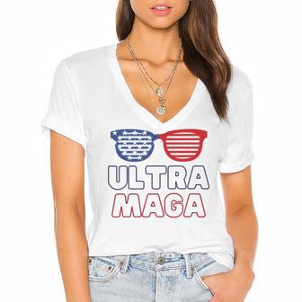 Ultra Maga V24 Women's Jersey Short Sleeve Deep V-Neck Tshirt | Favorety AU