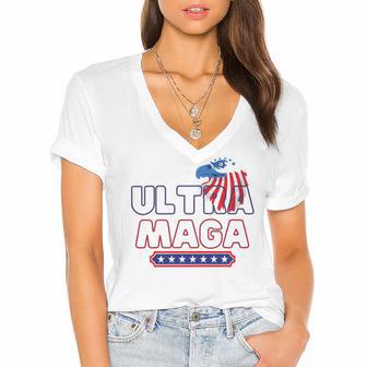 Ultra Maga V25 Women's Jersey Short Sleeve Deep V-Neck Tshirt | Favorety