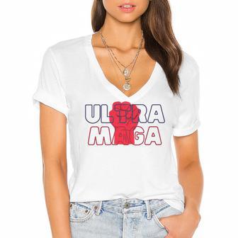 Ultra Maga V27 Women's Jersey Short Sleeve Deep V-Neck Tshirt | Favorety DE